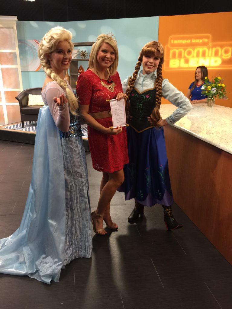 Parties with Character crowns Carley Boyette with Tampa Bay's Morning Blend